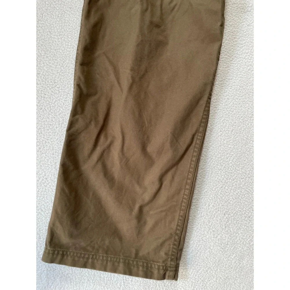 90s Eastern Mountain Sports Mens 38‎ Hiking Pants Brown Canvas Belted Cargo